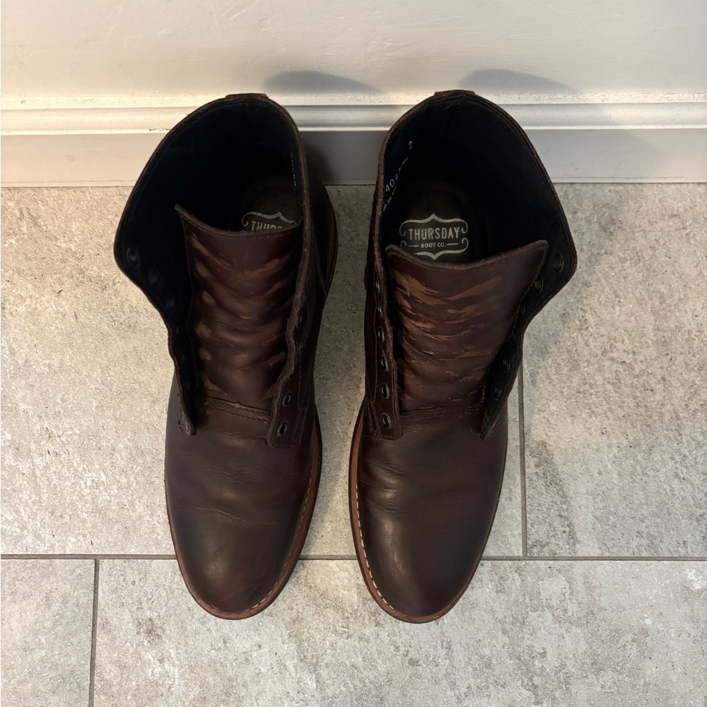 Thursday Boot Company Brown Leather President Boots (no laces included)